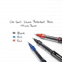 Vista 4 de Uni-ball 60108 Vision Roller Ball Stick Impermeable Pen Tinta Azul Micro Docena