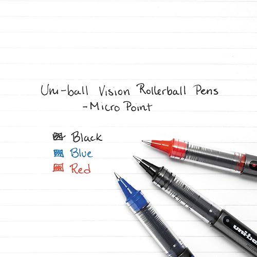 Miniatura 4 de Uni-ball 60108 Vision Roller Ball Stick Impermeable Pen Tinta Azul Micro Docena