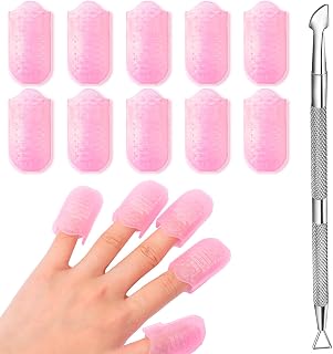 Makartt Nail Polish Remover Tools Kit 10 Pcs, Soak Off Cap Clips, with Double-Ended Cuticle Pusher for UV Gel Polish Removal, Acrylic Art Manicure Accessories, Pink