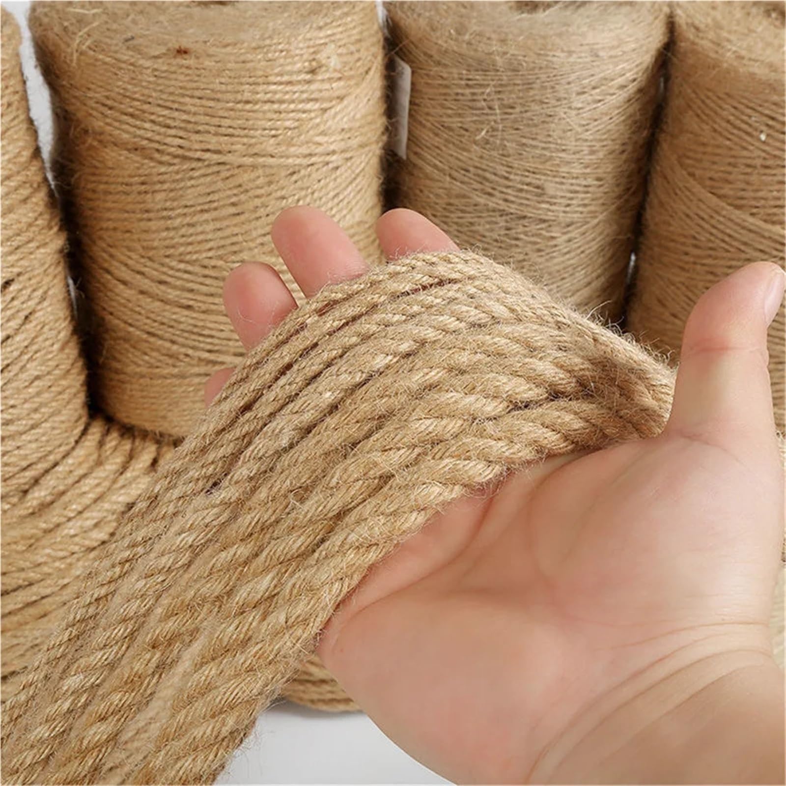 Naturalna brązowa lina jutowa, Sznurek jutowy wiele rozmiarów DIY rzemiosło owijanie ogrodnictwo dekoracje ślubne(1mm 400meter)