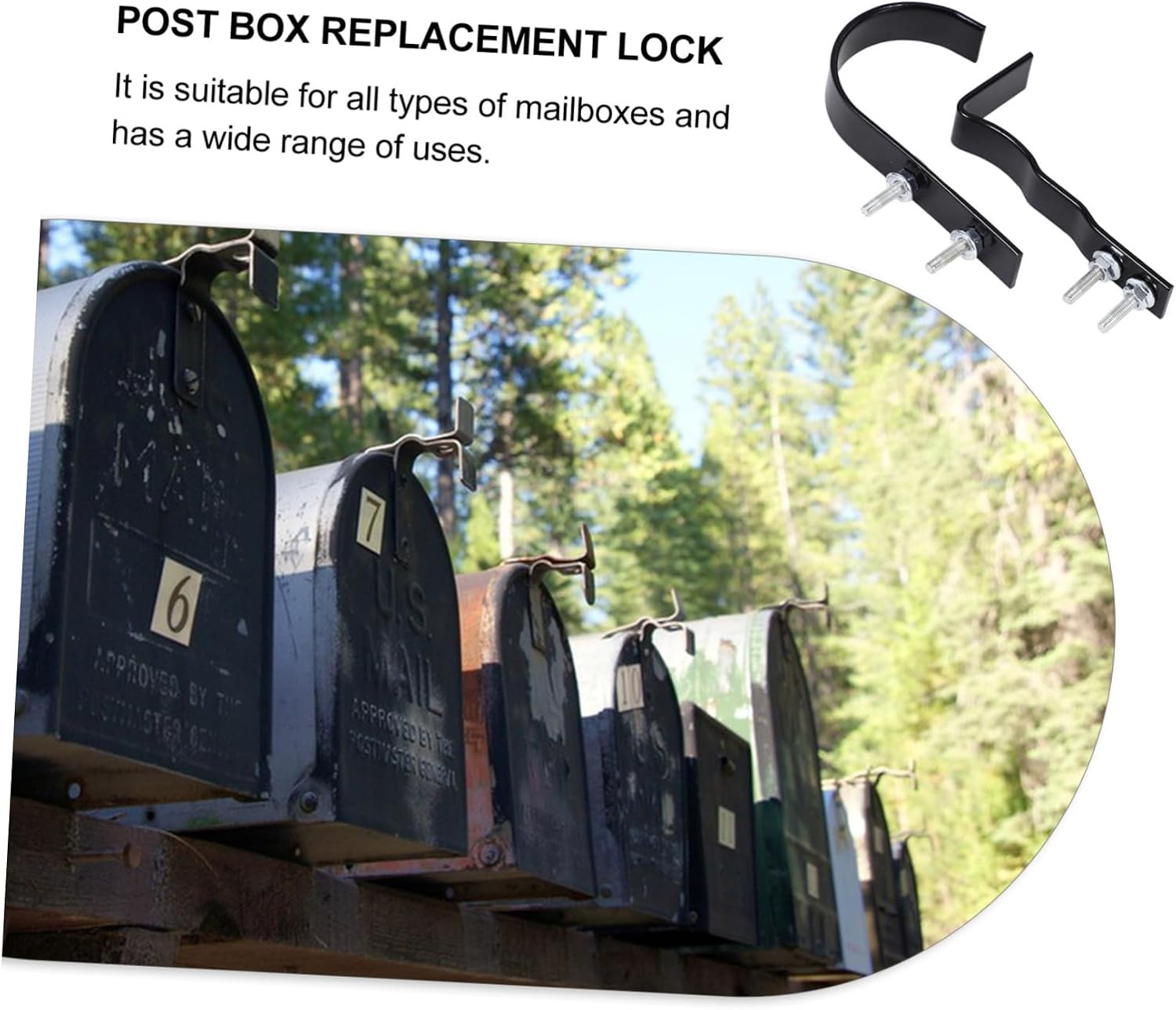 Milisten 1set Mailbox Latch and Handle Kit Secure Metal Replacement for Post Box Enhanced Security Accessories for Mailbox Repair and Maintenance