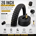 26 Inch Bicycle Tyre with Tube Combo | 26x1.75, 1.95, 2.10, 2.125 Compatible Inner | Heavy Duty High Grip MTB Cycle | Butyl Rubber Tube for Mountain & City Bikes gallery image
