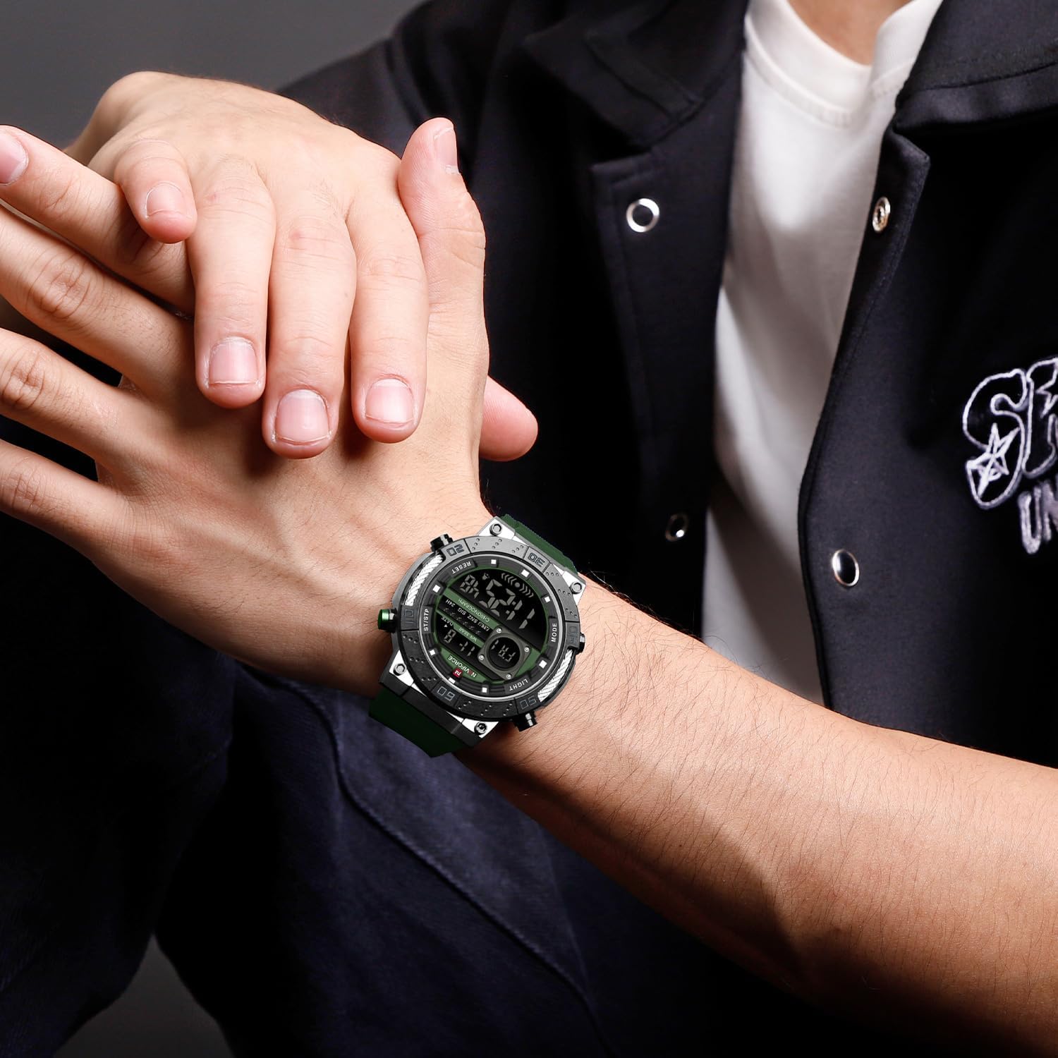 NAVIFORCE Fashion Men Digital Wrist Watch Military Waterproof Sports Chronograph Watches for Men with Alarm/LED Backlight - Image 2