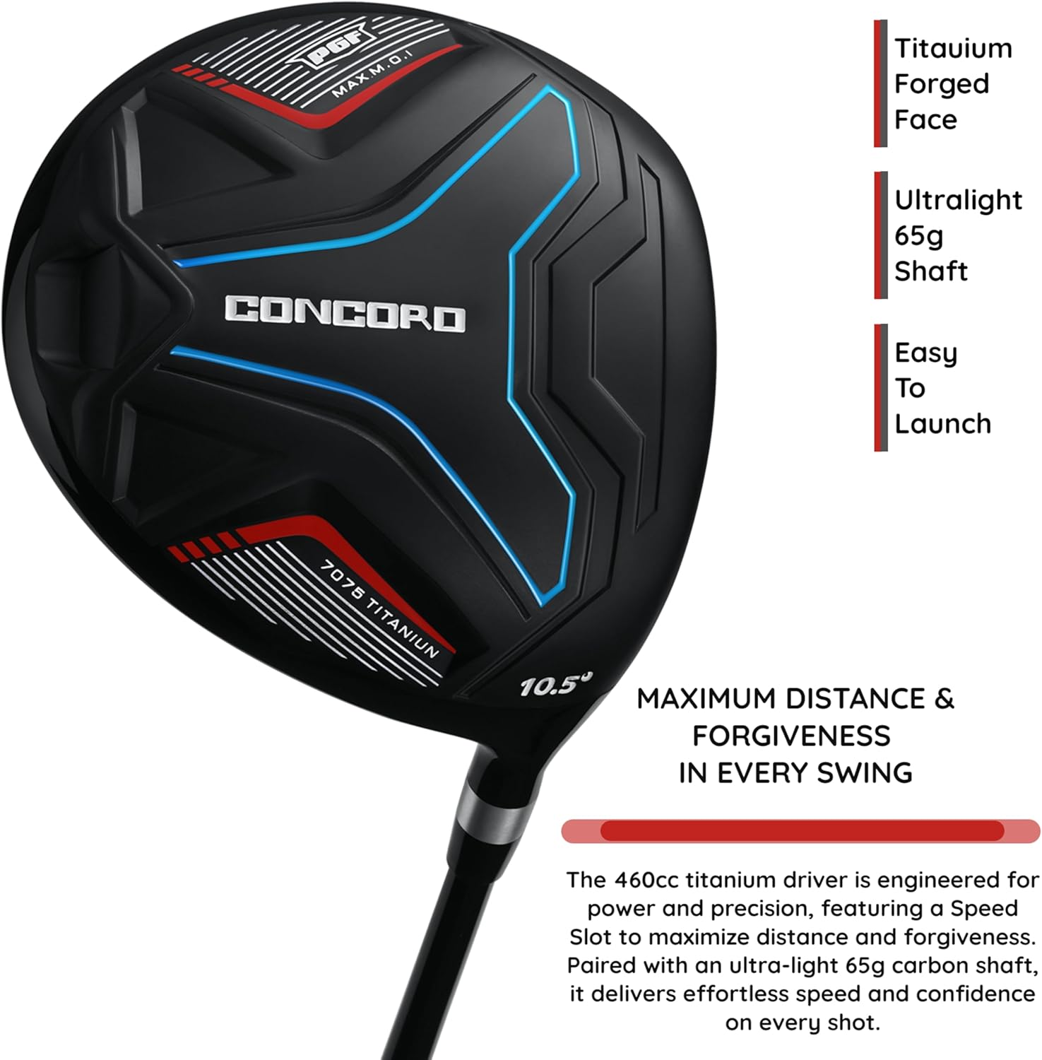 PGF Golf Men's/Lady's Concord Complete Golf Club Package Set [17-Pieces] [Flex: Regular/Ladies]