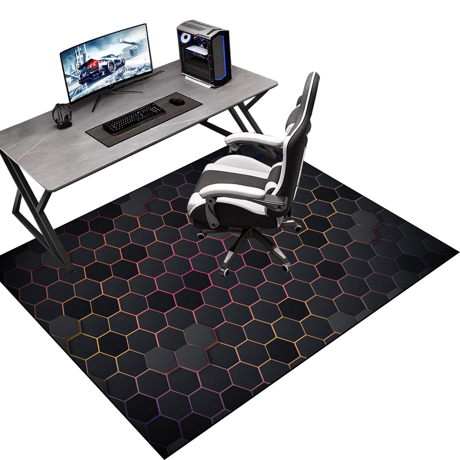 Protective Floor Protector Mat, Office Chair Mat for Carpeted Floor, Gaming Chair Mat Non-Slip, Chair Mat Carpet Protector for Low Pile Carpets, Floor Mat for Computer Desk Chairs 200 x 300 cm