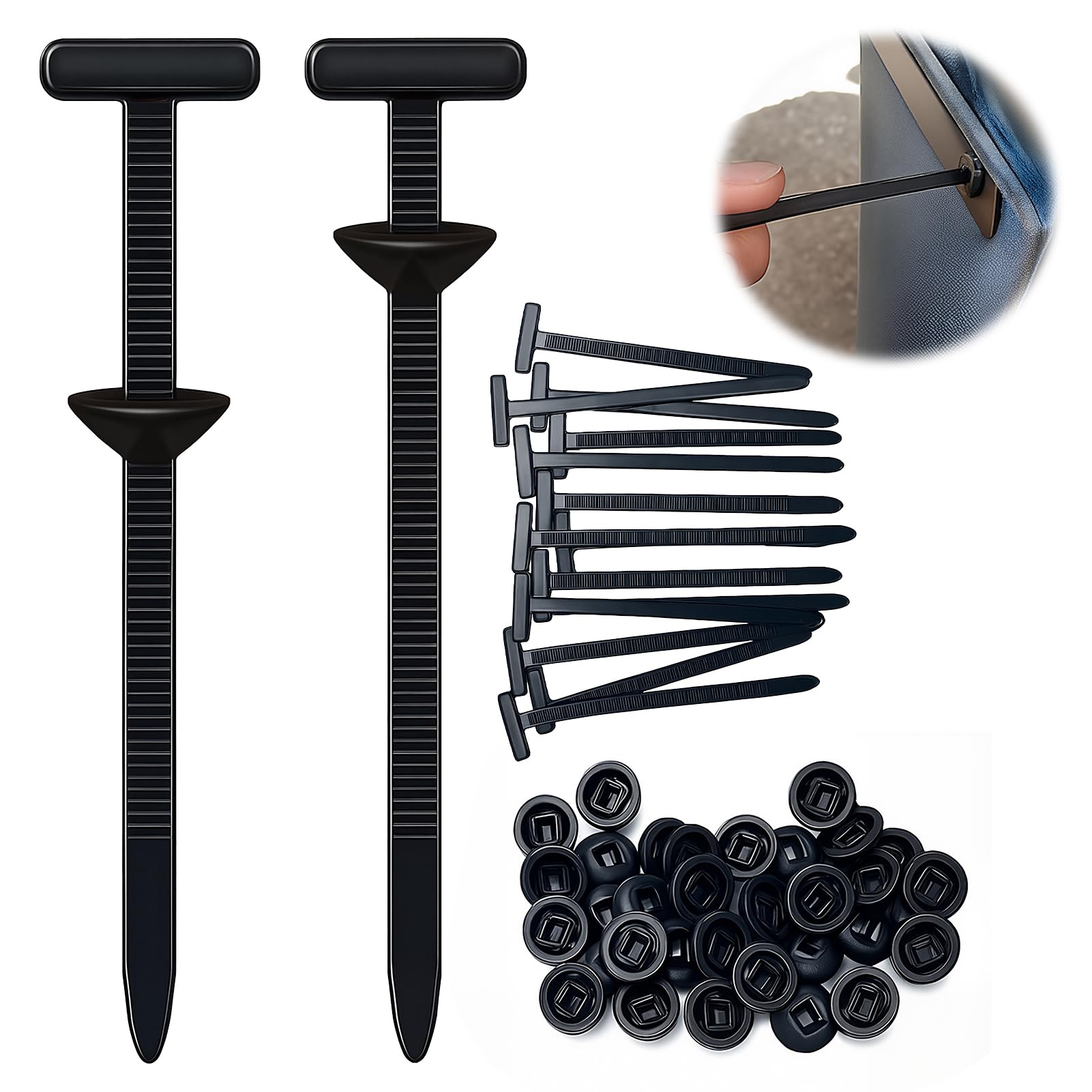 Hebilla Universal para Bridas de Nailon, Abrazaderas Plastico, Soporte de Nailon Autoblocante Resistente con Cierre Automático para Automóviles, Hogar, Reparaciones y Maquinaria (50 Juegos)