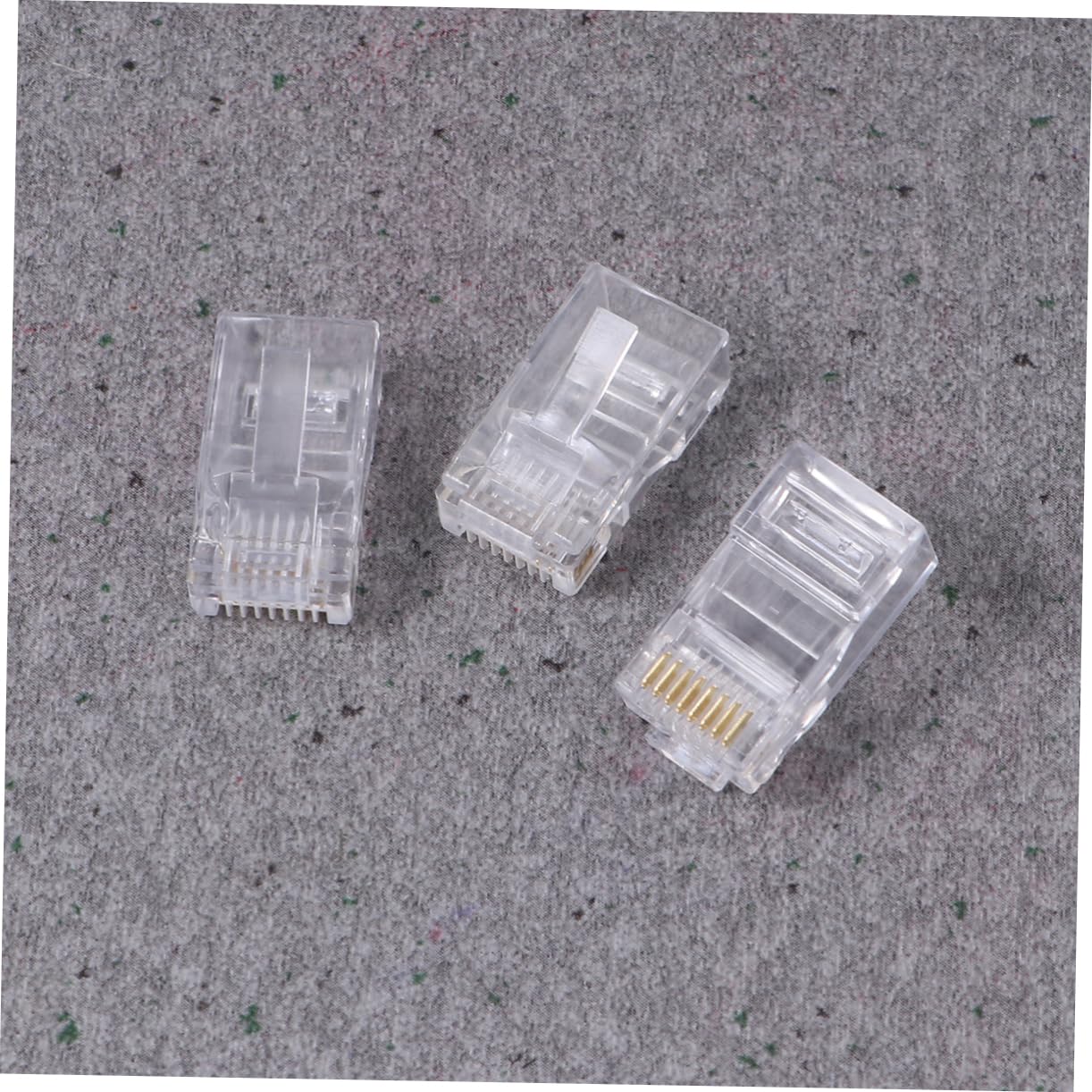 1000pcs Pc Network Cable Connector Durable Modular Plug with Plated Pins for Enhanced Signal Strength Lightweight Thermoplastic Housing for Easy Wiring Verification