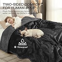 Vista 5 de Cobija impermeable para mascotas, a prueba de líquidos y orina, para sofá, cama, sillón, reversible, vellón, forro polar, protector de muebles