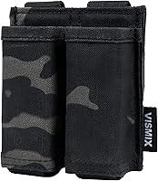 Vista 11 de VISMIX - Estuche para cargador de pistola, estuche doble de 9mm con inserción de Kydex de liberación rápida y compatible con MOLLE