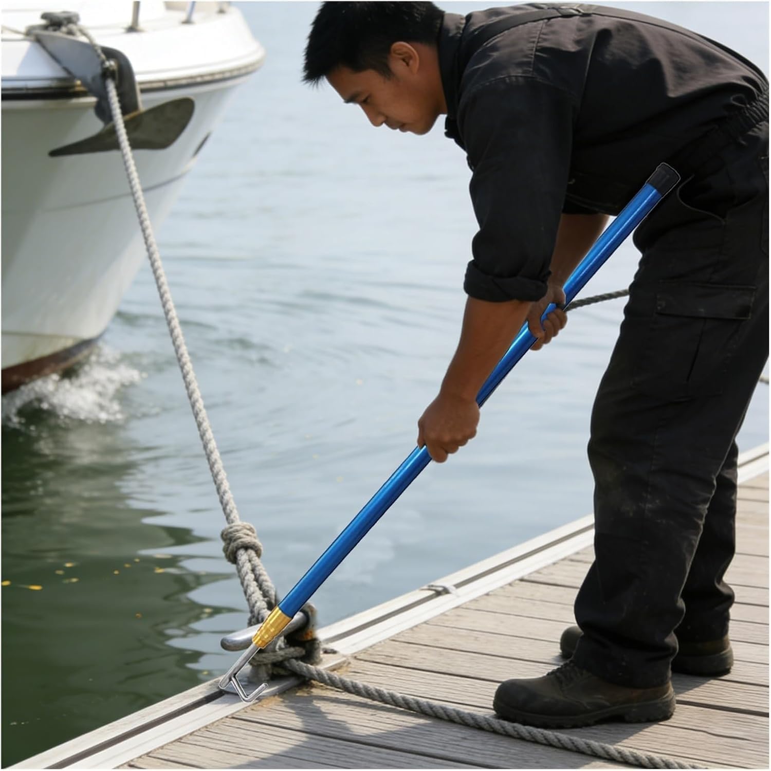 Generisch Teleskop-Bootshaken – Robuste Fiberglas-Stegstange zum Schieben, Ziehen und für Rettungseinsätze – Unverzichtbares Bootszubehör (5 Stück, 400 cm (13 Fuß))