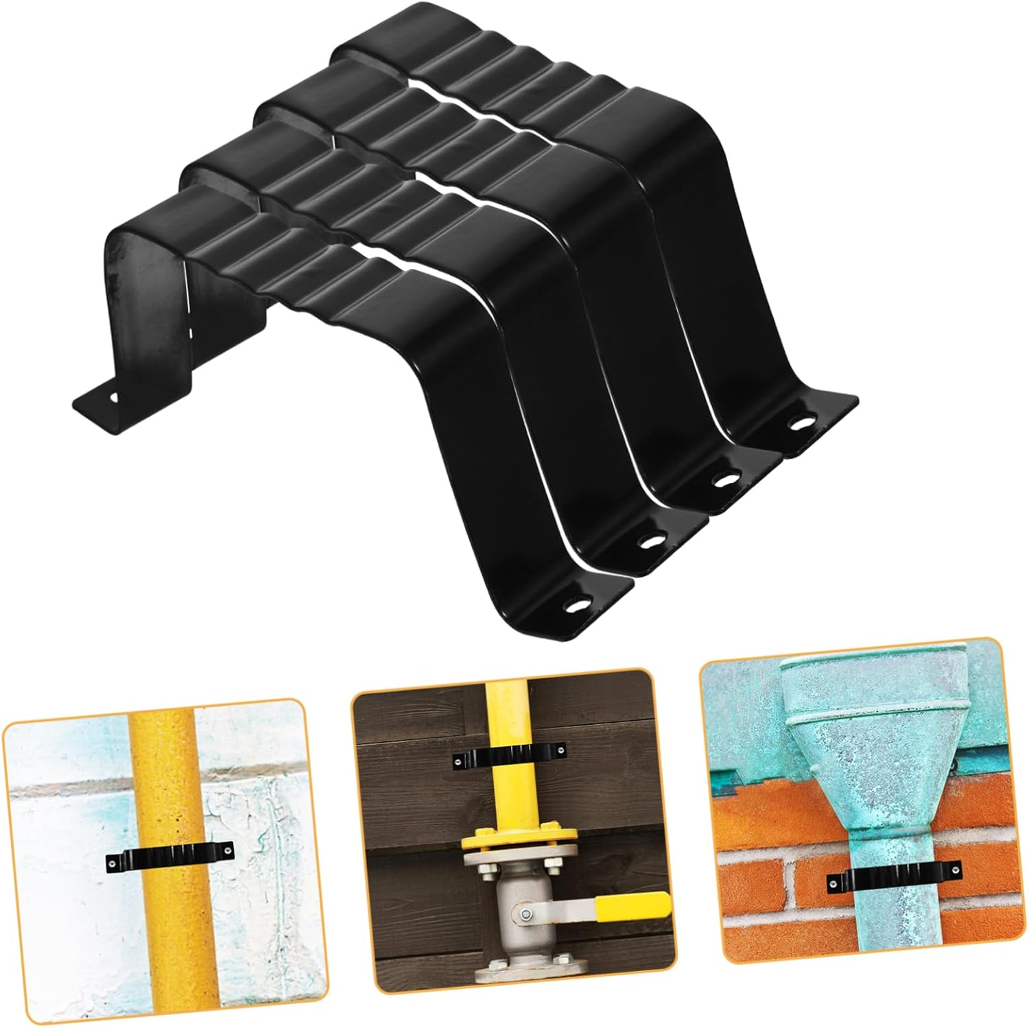 UKCOCO 8pcs Rainwater Card Gutter Downspout Strap Strap Gutter Clip