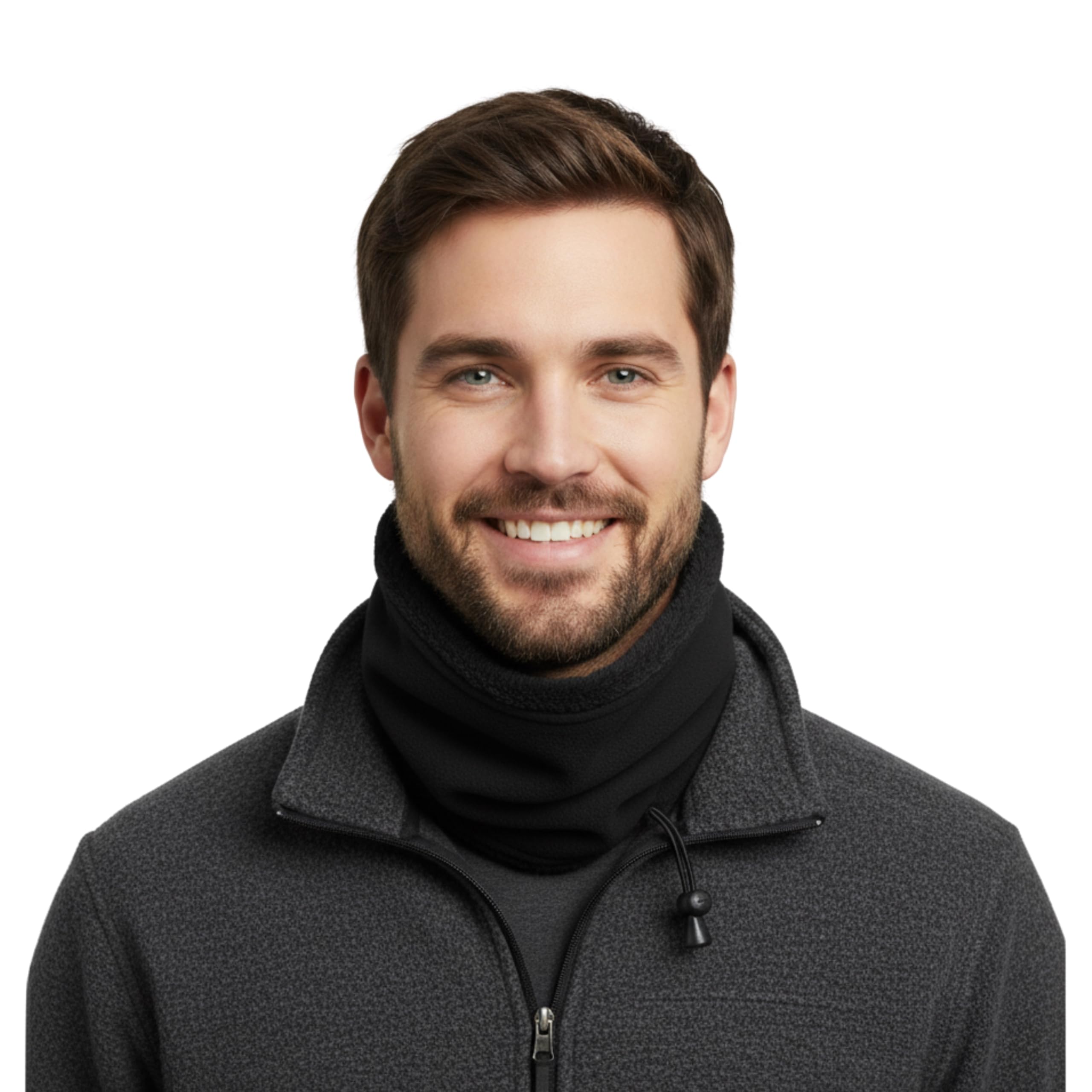 ShopMCR Thermal Fleece Neck Warmer Snood, Thick Windproof Neck Gaiter Scarf for Winter Running, Skiing & Outdoor Use (FUR LINED)