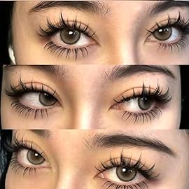 Veleasha Manga lashes Spiky EyeLashes Anime Lashes 8D Doll Eyelashes Natural Look Soft Wispy Fake Eyelash 5 Pairs 100% Handmade with Cotton Band (Otaku)