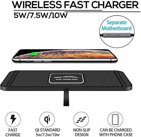 Quick Charging Mat Car Qi Quick Charger Non-Slip Pad Mobile Phone Holder Stand for Samsung