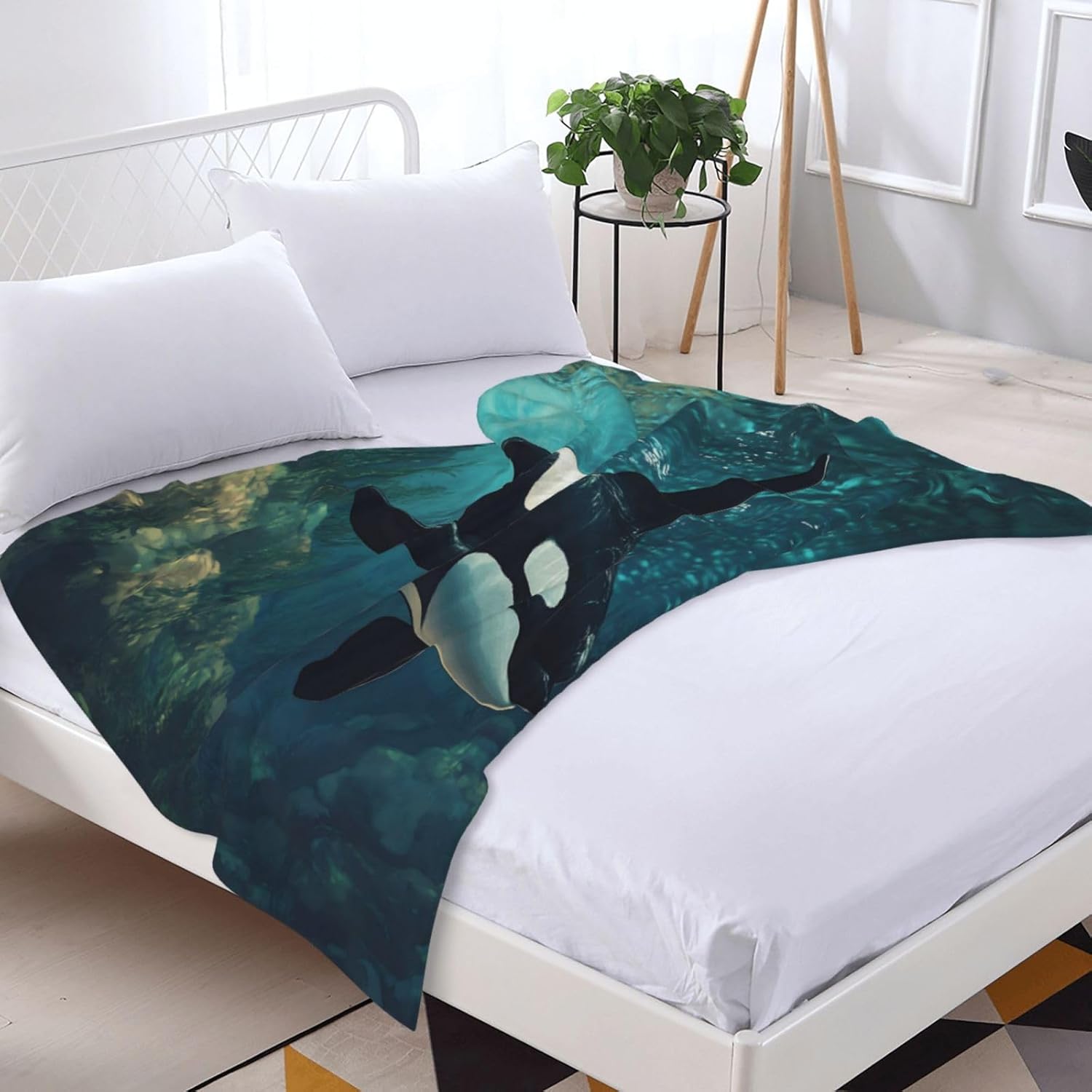 Generic Orca Blanket, Flannel Throw Blanket, 50x60in, Orca Color - Image 6