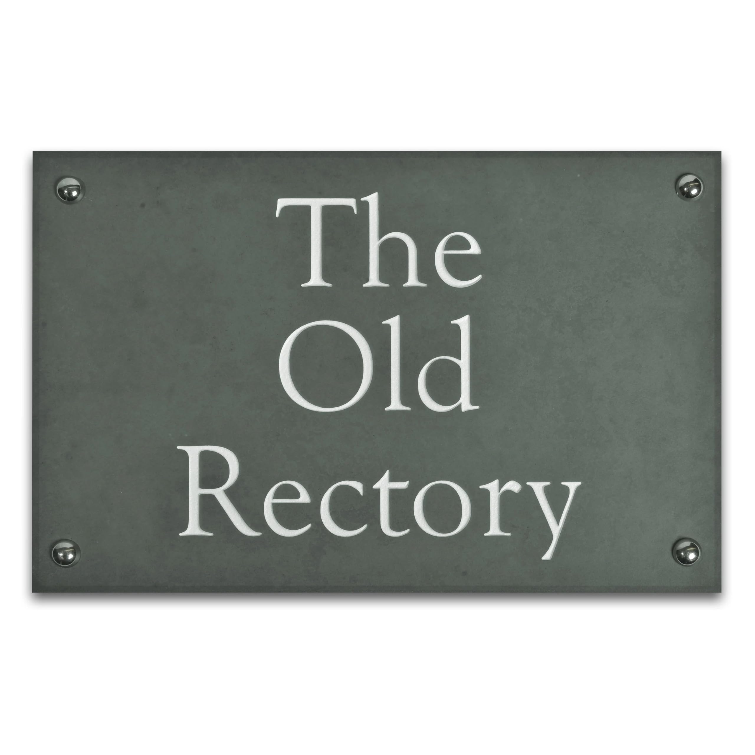 Smooth Slate Green House Signs, Personalised With Your House Name/Number (405mm x 250mm x 10mm)