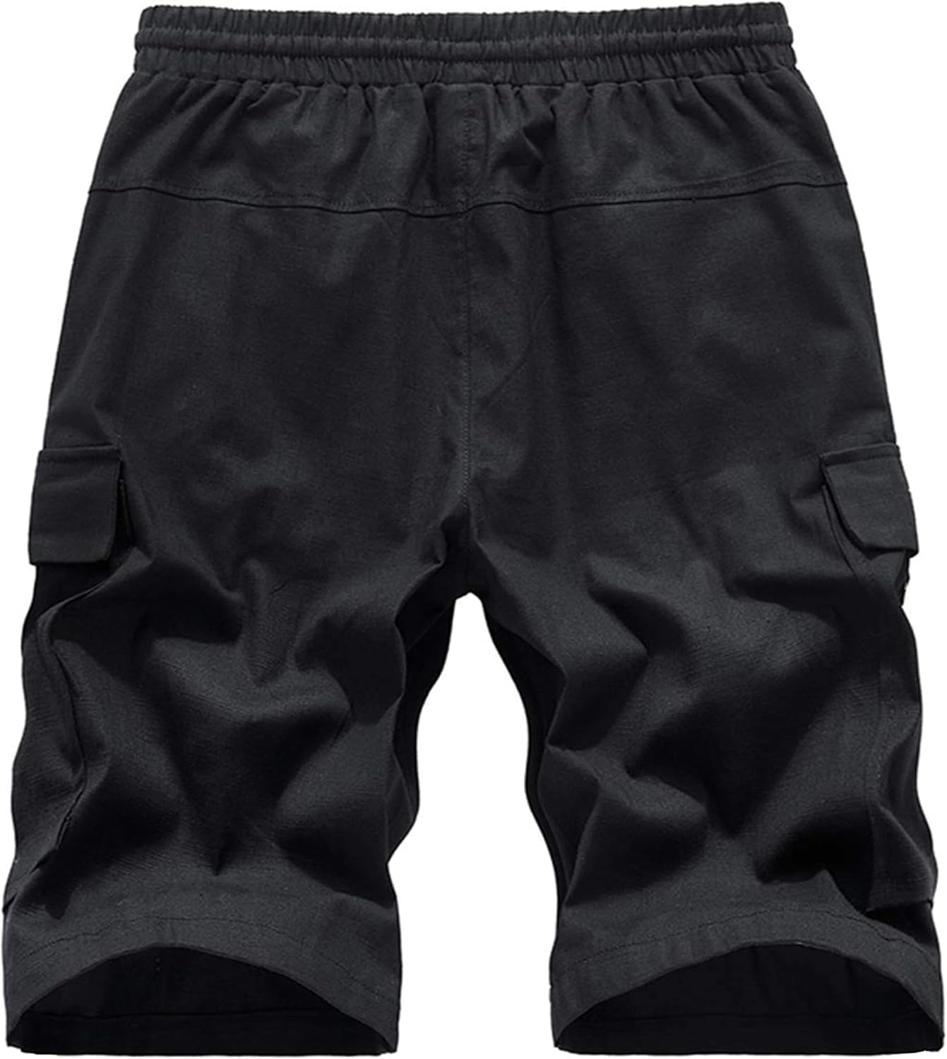 Vcansion Women's Casual Cotton Elastic Waist Drawstring Loose Fit Outdoor Multi-Pockets Cargo Shorts - Image 2