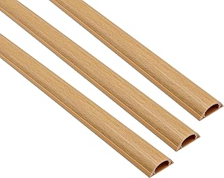 Electriduct Cable Shield Floor Cord Cover CSX-1.5 PVC Wire Protector 31 Inch - Wood Grain (Pack of 3)