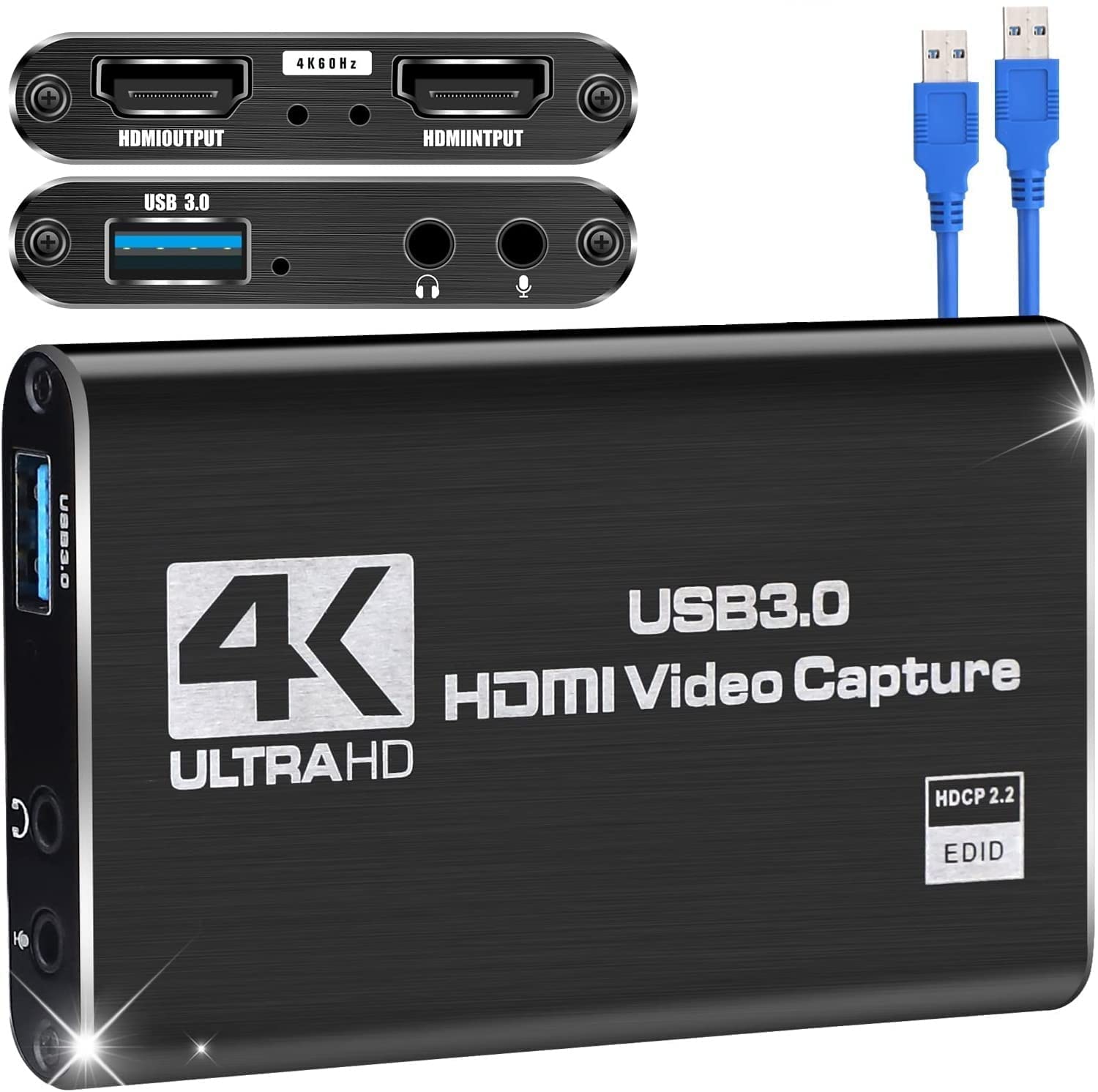 4K HDMI to USB 3.0 Video Capture Device, 60fps Broadcast Live and Record Video Audio Gaming, Streaming, Teaching, Video (4 K USB 3.0 HDMI Video Capture with Loop Out)-image-7