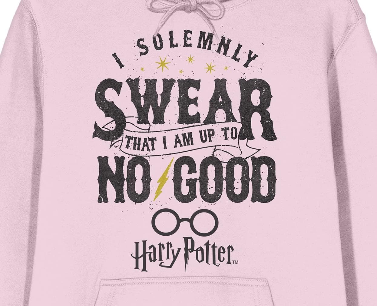 Bioworld Harry Potter I Solemnly Swear I Am Up To No Good Long Sleeve Cradle Pink Men's Hooded Sweatshirt