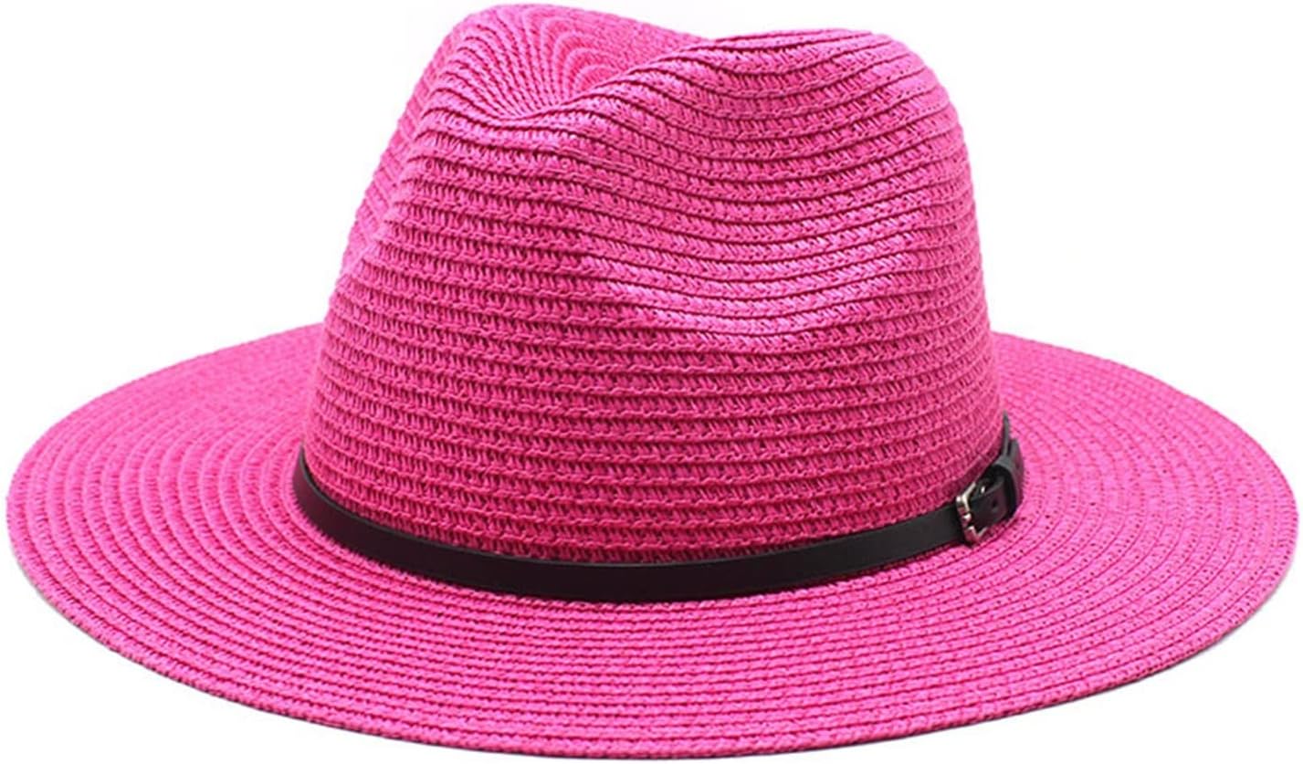 Summer Beach Paper Straw Hat for Women Colorfuls Panama Vacation Sun Caps Wide Brim