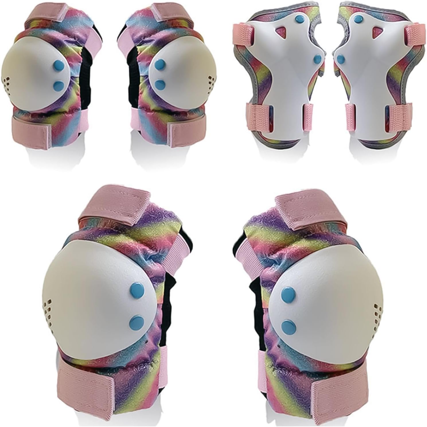 OLYSPM 6PCS Kids Knee and Elbow Pads,Knee and Elbow Pads Adult with High strength PE Shell and PO Foam Liner,Kids Protective Gear Set for Scooter,Roller Skates,Cycling,Balance Bike