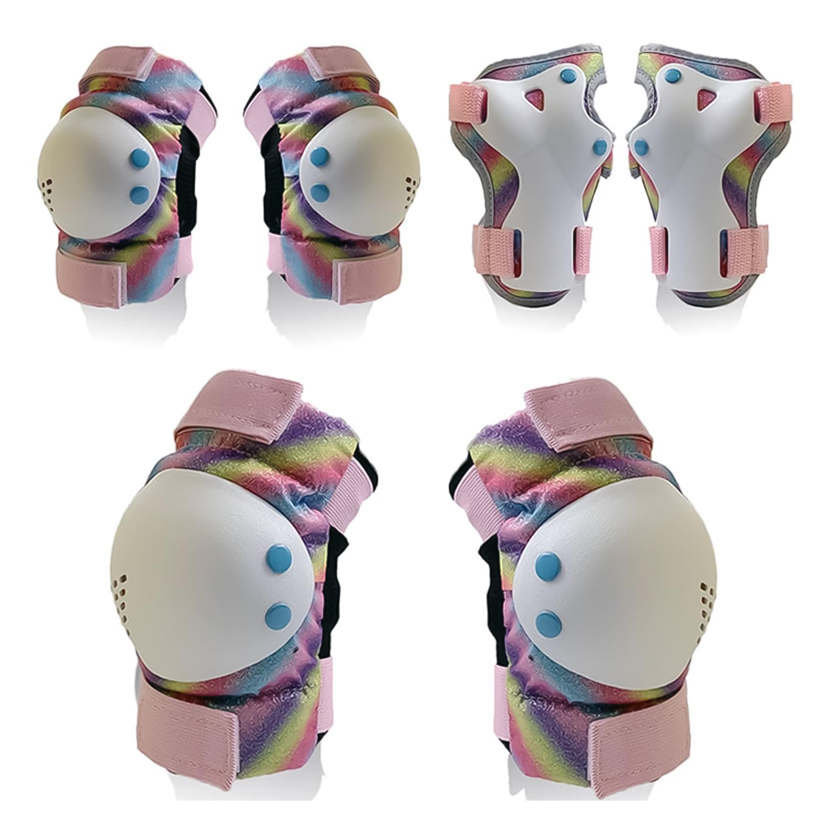 OLYSPM 6PCS Kids Knee and Elbow Pads,Knee and Elbow Pads Adult with High strength PE Shell and PO Foam Liner,Kids Protective Gear Set for Scooter,Roller Skates,Cycling,Balance Bike