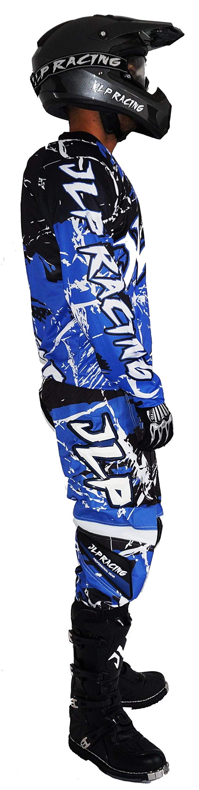 JLP RACING TENUE PANTALON MAILLOT GANTS MOTO CROSS QUAD ENDURO VTT BMX MTB ENFANT BLEU