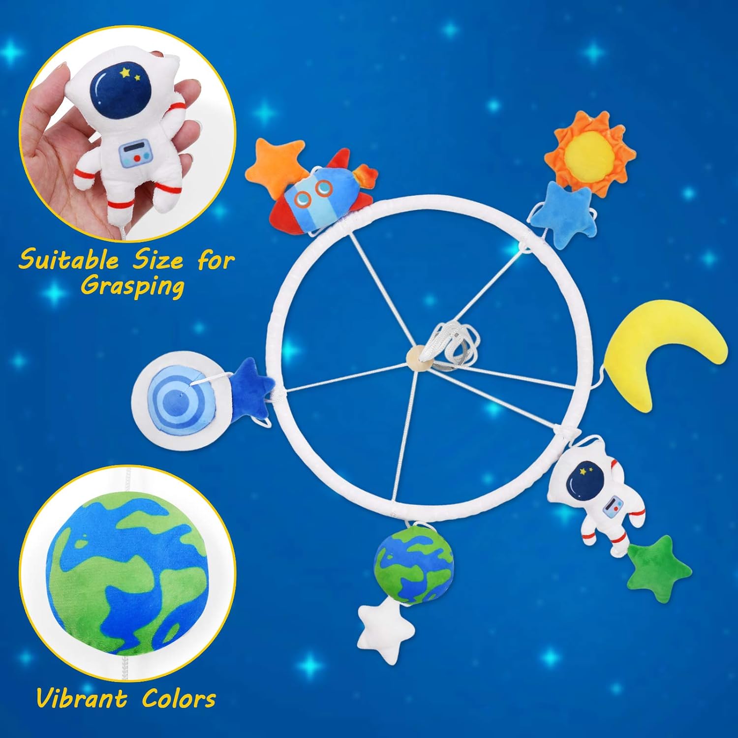 Buy Space Nursery Mobile, Solar System Baby Crib Mobile Astronaut Plush