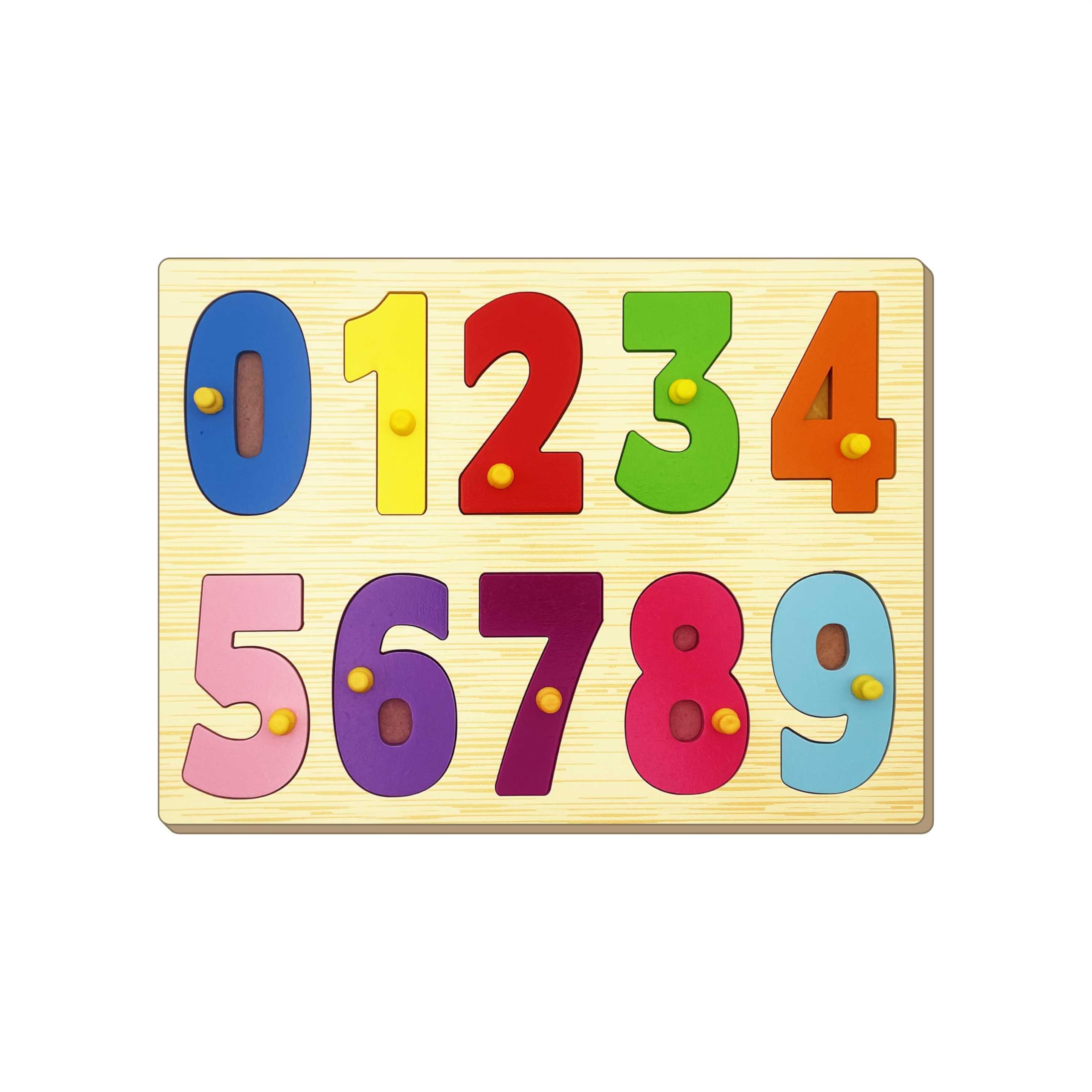 Little Genius Wooden Numbers 0-9 Puzzle with Knobs | Early Math Learning Toy for Toddlers and Kids | Multicolor (B0D9P1C46S) Amazon Price History, Amazon Price Tracker