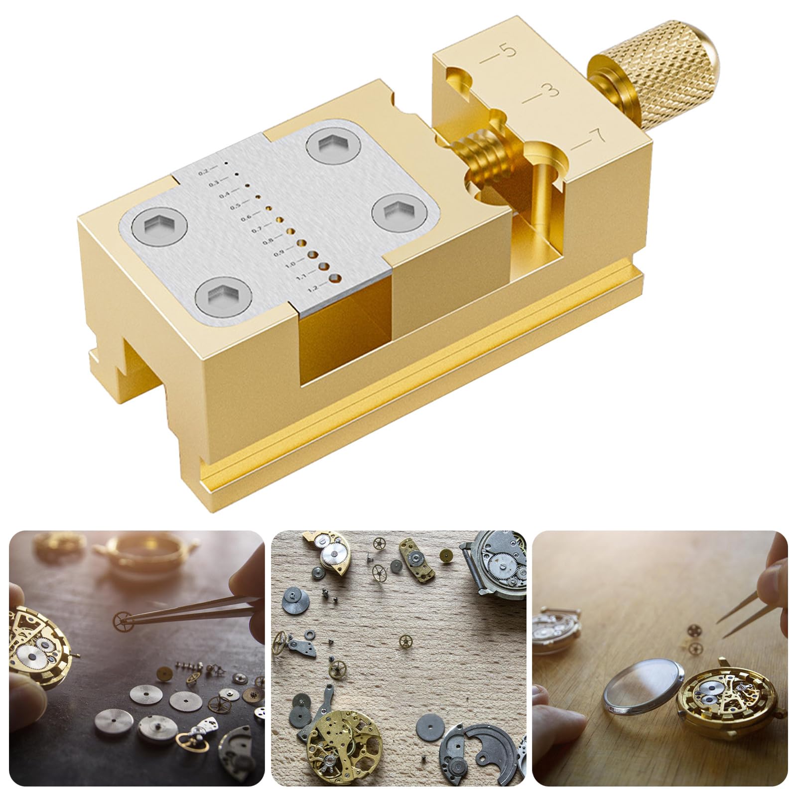Morsa per orologi di precisione, regolazione del filo, in ottone, antiscivolo, utensile manuale, pinza stabile, portatile