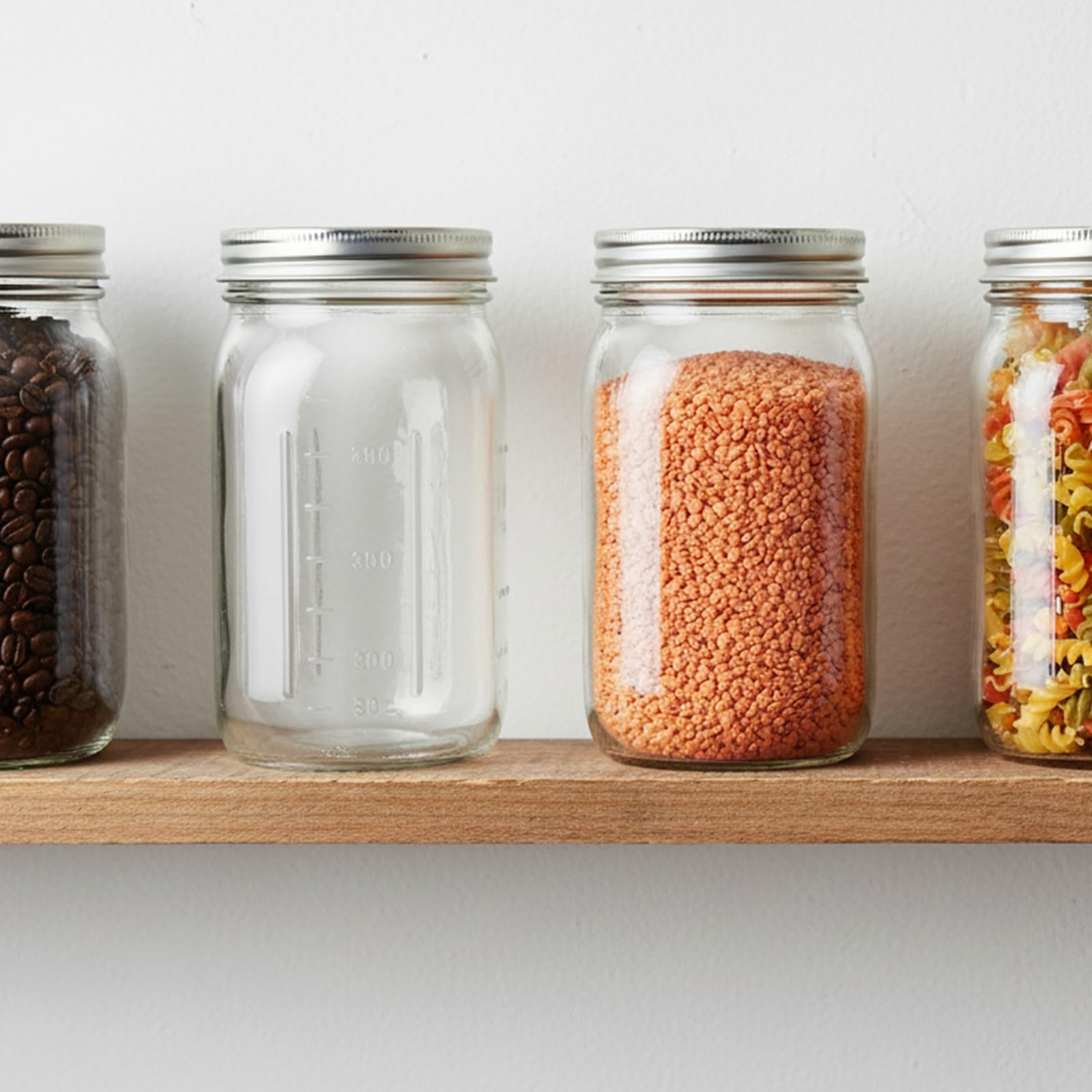 Jumterlee Tarros de boca ancha de 32 onzas, 12 unidades, tarros de conservas con tapas herméticas y tapas de plástico blanco con anillos de silicona para avena durante la noche, almacenamiento de