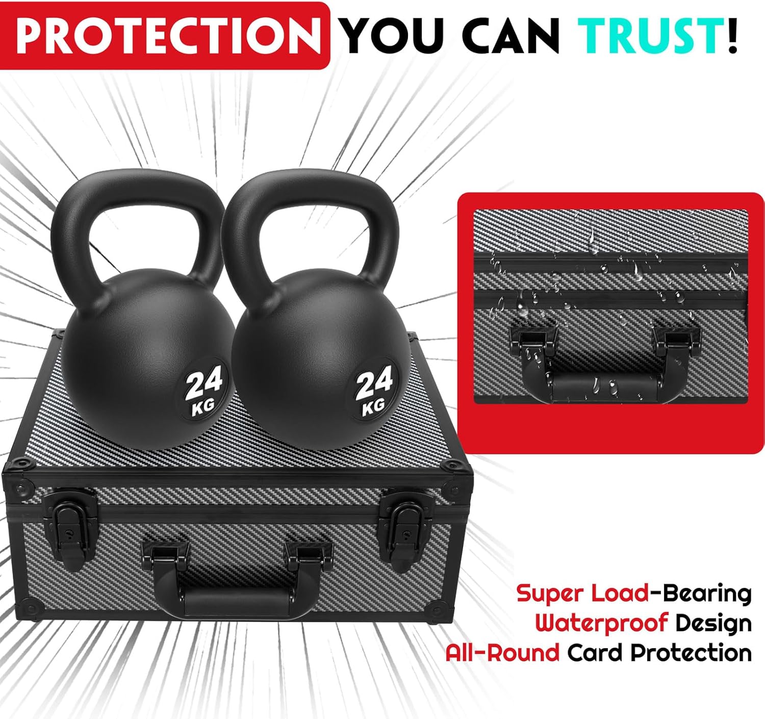 Graded Card Storage Box, Trading Cards Slab Carrying Case, 6 Row Hard Sports Cards Holder Boxes with 6 Dividers Fits for PSA BGS SGC Top Loaders Collection