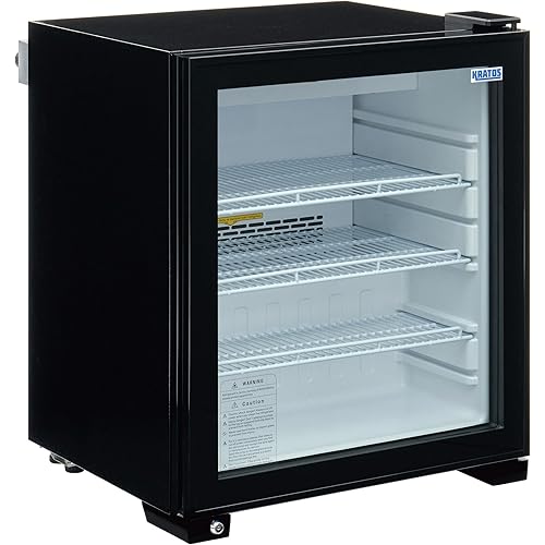 Kratos Commecial Countertop Merchandising Freezer | Compact 3 Shelf Glass Door Countertop Display Freezer | 2.2 Cubic Ft. Capacity |110V | Black (69K-927)