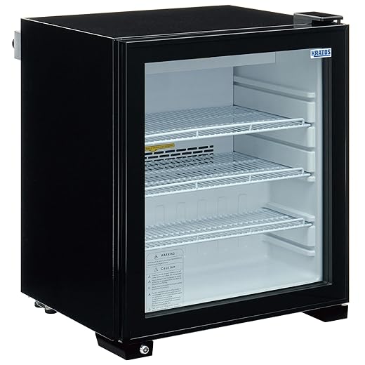 Kratos Commecial Countertop Merchandising Freezer | Compact 3 Shelf Glass Door Countertop Display Freezer | 2.2 Cubic Ft. Capacity |110V | Black (69K-927)