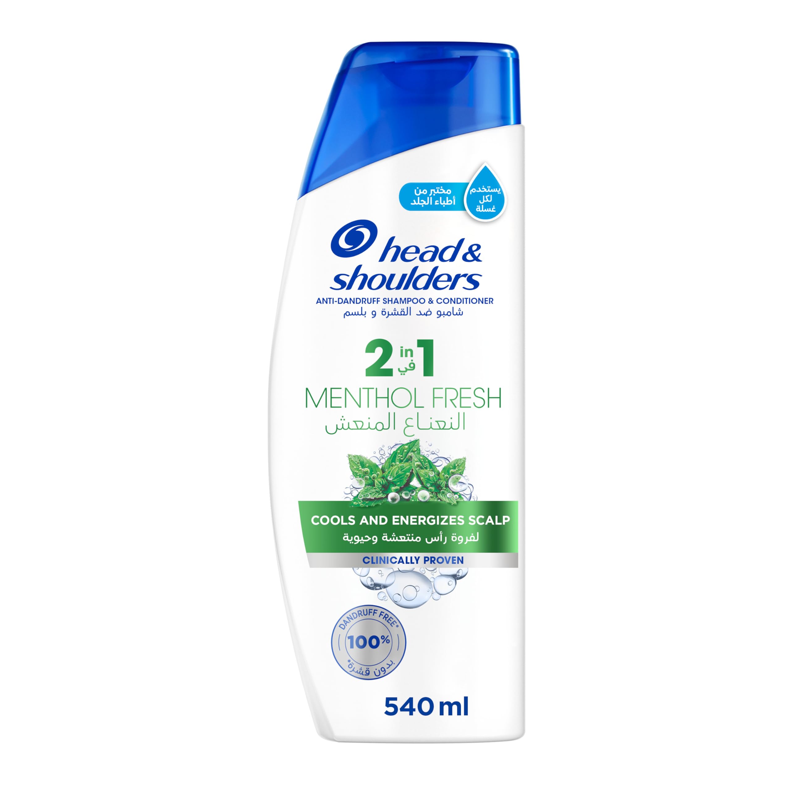 Head & Shoulders 2in1 Menthol Refresh Anti-Dandruff Shampoo with Conditioner, 540ml