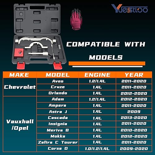 Vista 10 de Kit de herramientas de sincronización de motor turbo para Opel Chevy Chevrolet Aveo Cruze Orlando Adam Ampera Astra J Cascada 1.0 1.2 1.4 L, juego