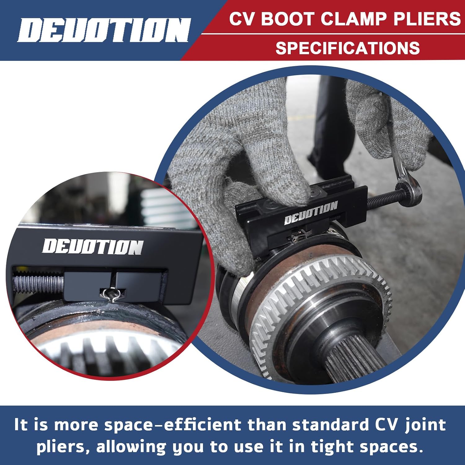 Cv Boot Clamp Tool, Cv Boot Clamp Pliers for Drive Shaft Clamping Tool Single Ear Clamping pliers OEM 09521-24010 Compatible with Most Vehicle Makes