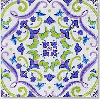 Coterie English Garden Dinner Napkins Paper (Set of 25 Party Napkins) | Beautiful Floral Paper Napkins For Bridal and Baby Shower, Tea Party, Garden Party, Birthday Party | 6.5” Floral Napkins
