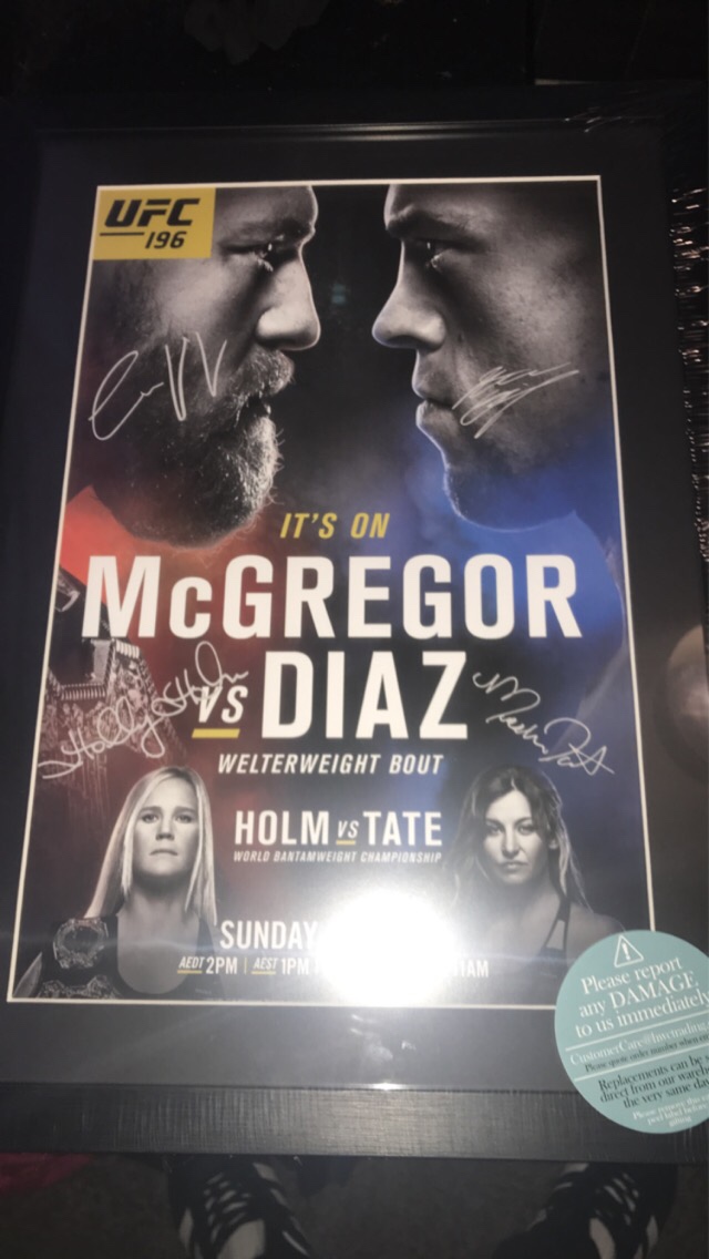HWC Trading Nate Diaz MMA Gifts - Foto autografata con autografo per fan UFC Memorabilia – A4