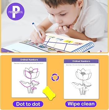 Preschool Math Workbook, Pencil Control Tracing Numbers, Ages 3-5