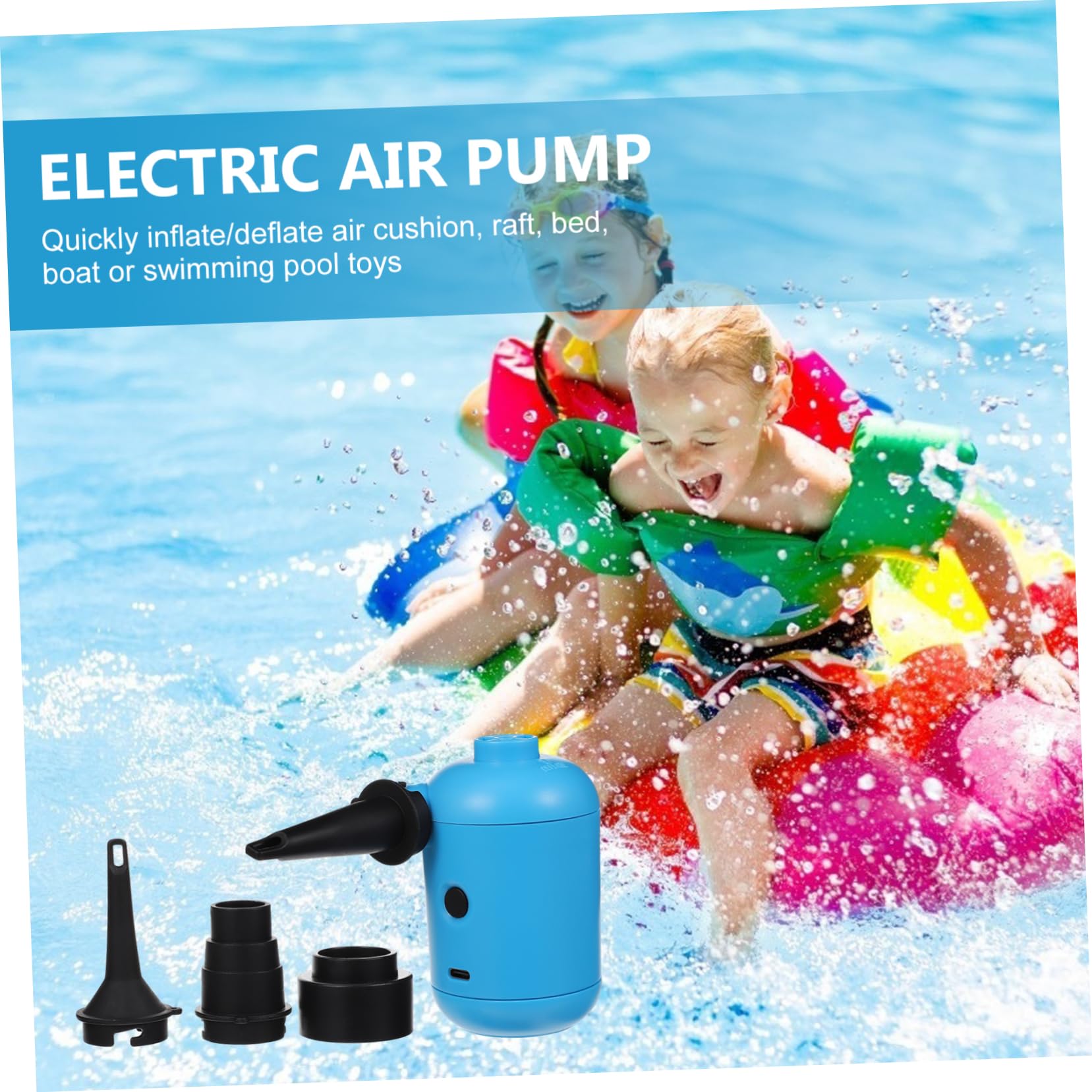 MAGICLULU 2pezzi Pompa Elettrica Usb Per Gonfiabili Gonfiatore Multifunzionale Per Calcio Gonfiabile Per Letti Piscine e Giocattoli Leggera e Compatta Materiale Di Alta Qualità
