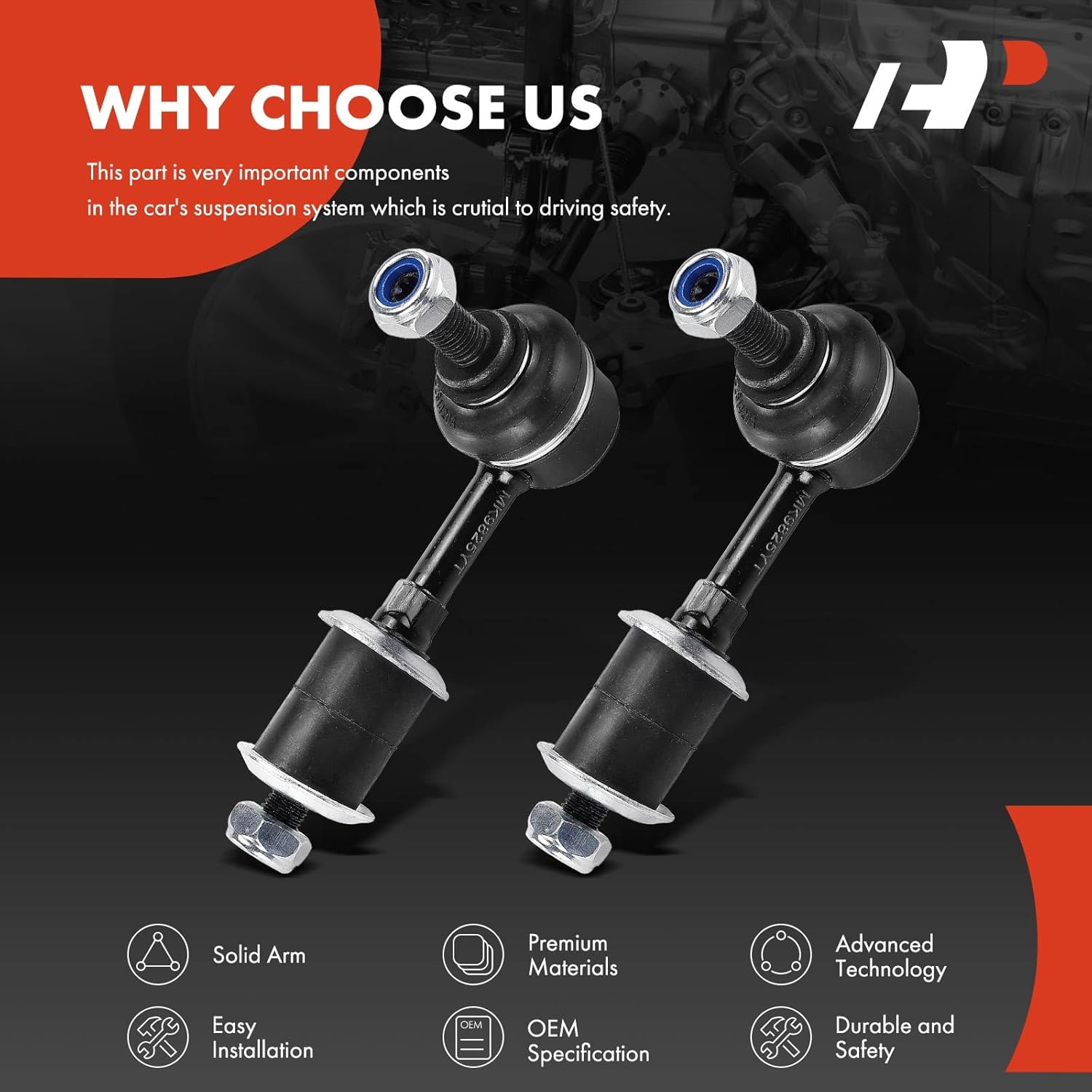 A-Premium 2 x Front or Rear Sway Bar Links Stabilizer Bar Links, Compatible with Infiniti M30 1990-1992 & Volvo S40 2000-2004 & Nissan 240SX 1989-1998