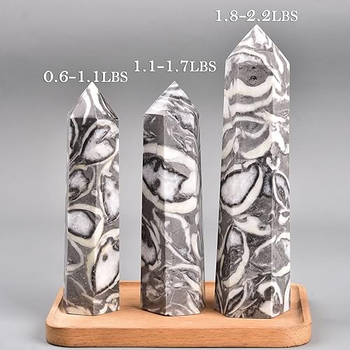 Miniatura 4 de AMOYSTONE Vara grande de cristal curativo de torre de mil ojos, jaspe de aventurina, decoración de cristal verde, Reiki, 2.2-2.6 libras