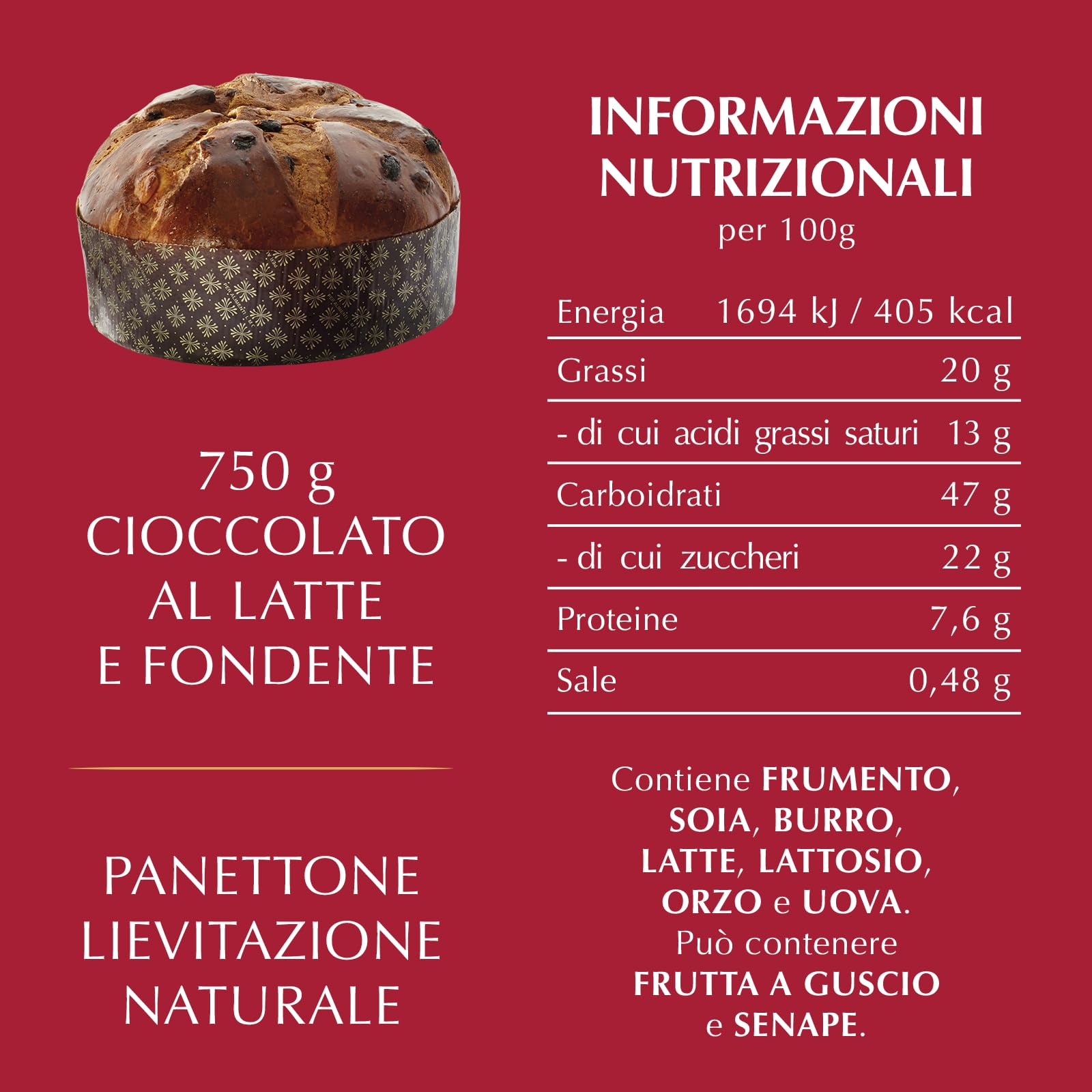 Lindt Panettone Doppio Cioccolato Confezione 750 g