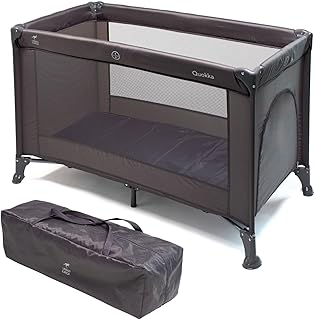 Urban Kanga QK Kinder Reisebett mit Seitlicher Öffnung 60x120cm (QK Reisebett, Dunkelgrau)