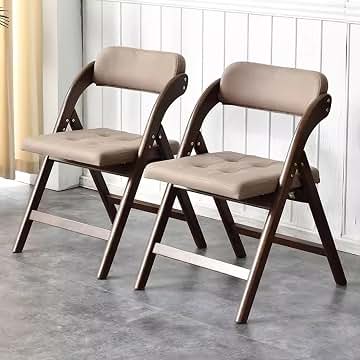 Silla plegable de cocina acolchada de madera, silla de oficina sin brazos para un fácil almacenamiento, recepción de invitados, comedor, dormitorio, silla plegable para interiores