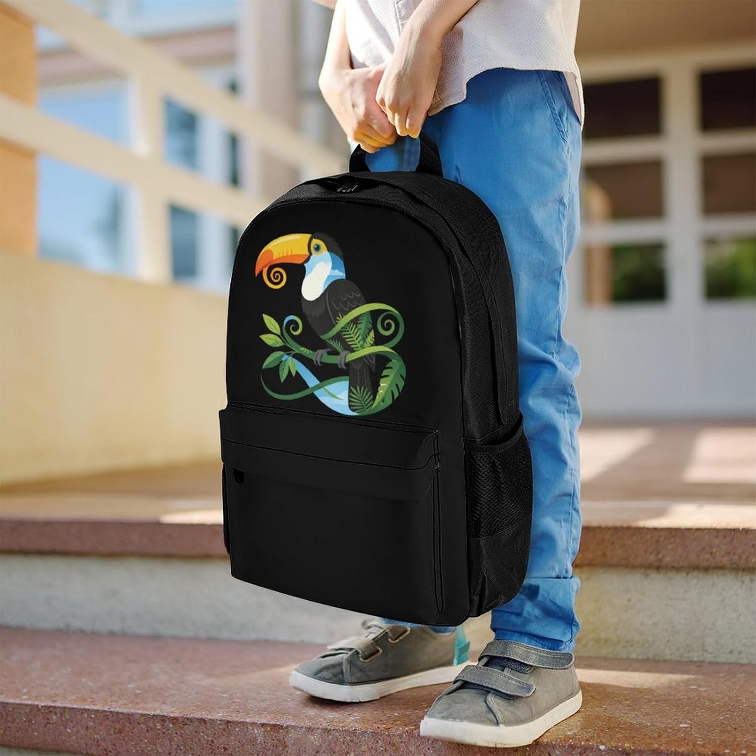 Toucan Tropical Foliage Backpack Lightweight Backpacks Work Bag