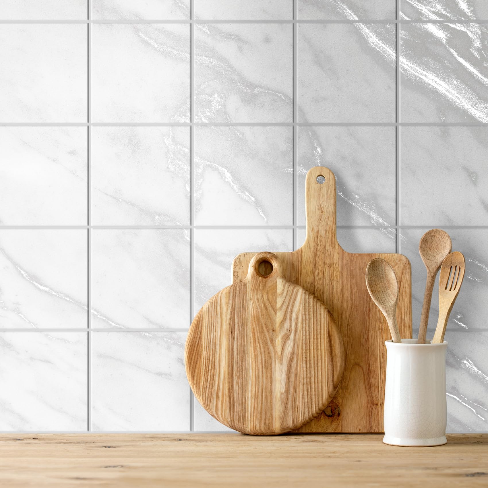 10 Adesivi Piastrelle Effetto Marmo Argento - Pellicola Autoadesiva 20x20 Cm Per Cucina/Bagno | Facile Applicazione - Foto 6