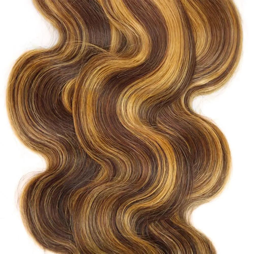 P427 Highlight Blonde Bundles Human Hair Blonde Body Wave Bundles 26 26 26 Inch Unprocessed Virgin Remy Brown Body Wave Bundle Human Hair Extensions